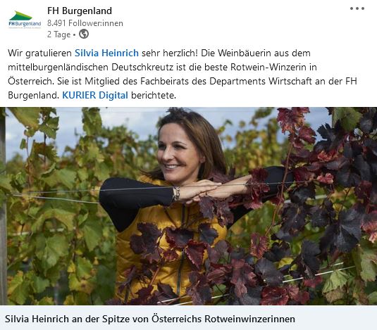 FH-Burgenland August 2021 - Beste Rotweinwinzerin Österreichs