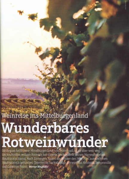 "Wunderbares Rotweinwunder", Vinaria September 2015 über das Blaufraenkischland